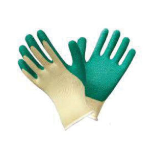 Gray & Green Poly-Cotton Latex Gloves