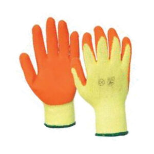 Yellow & Orange Poly-Cotton Latex Gloves